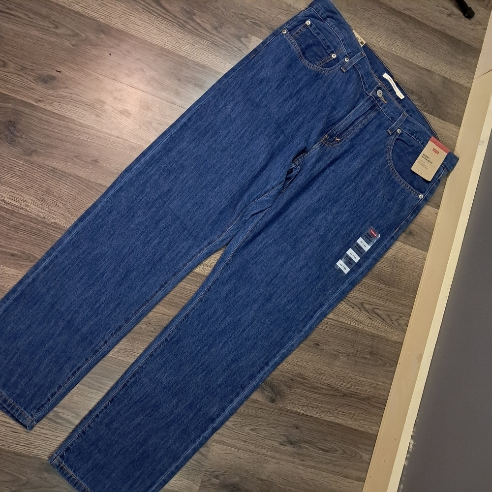 Levi's MIDI Straight Denim Jeans Womenβs 33 x 30 Medium Blue Wash New With Tags